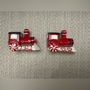 Holiday Ceramic Train Salt & Pepper Shakers